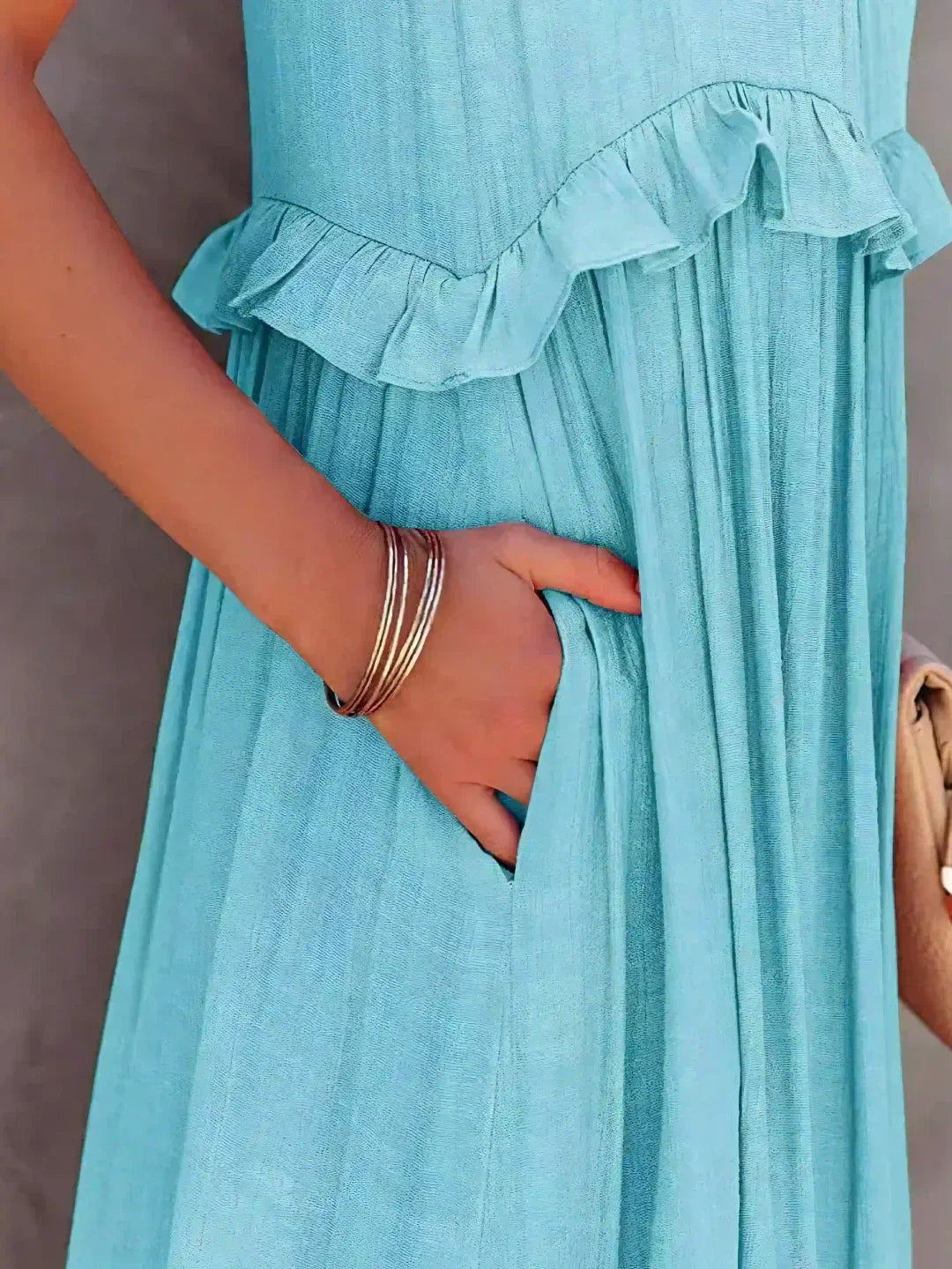 Veronica – High Neck Tiered Ruffle Summer Wedding Guest Maxi Dress